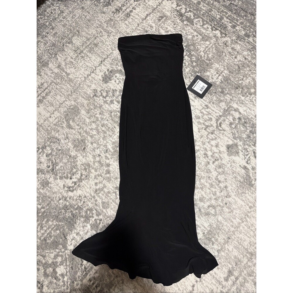 Norma Kamali Strapless Fishtail Dress in Black  XXS Mid Calf